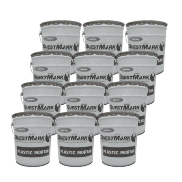 QuestMark 2110 High Traffic Epoxy Concrete Floor Patch and Resurfacer - 1/2 Pallet (12 x 5 Gallon Unit), Light Gray - High Impact and Abrasion Resistant Repair